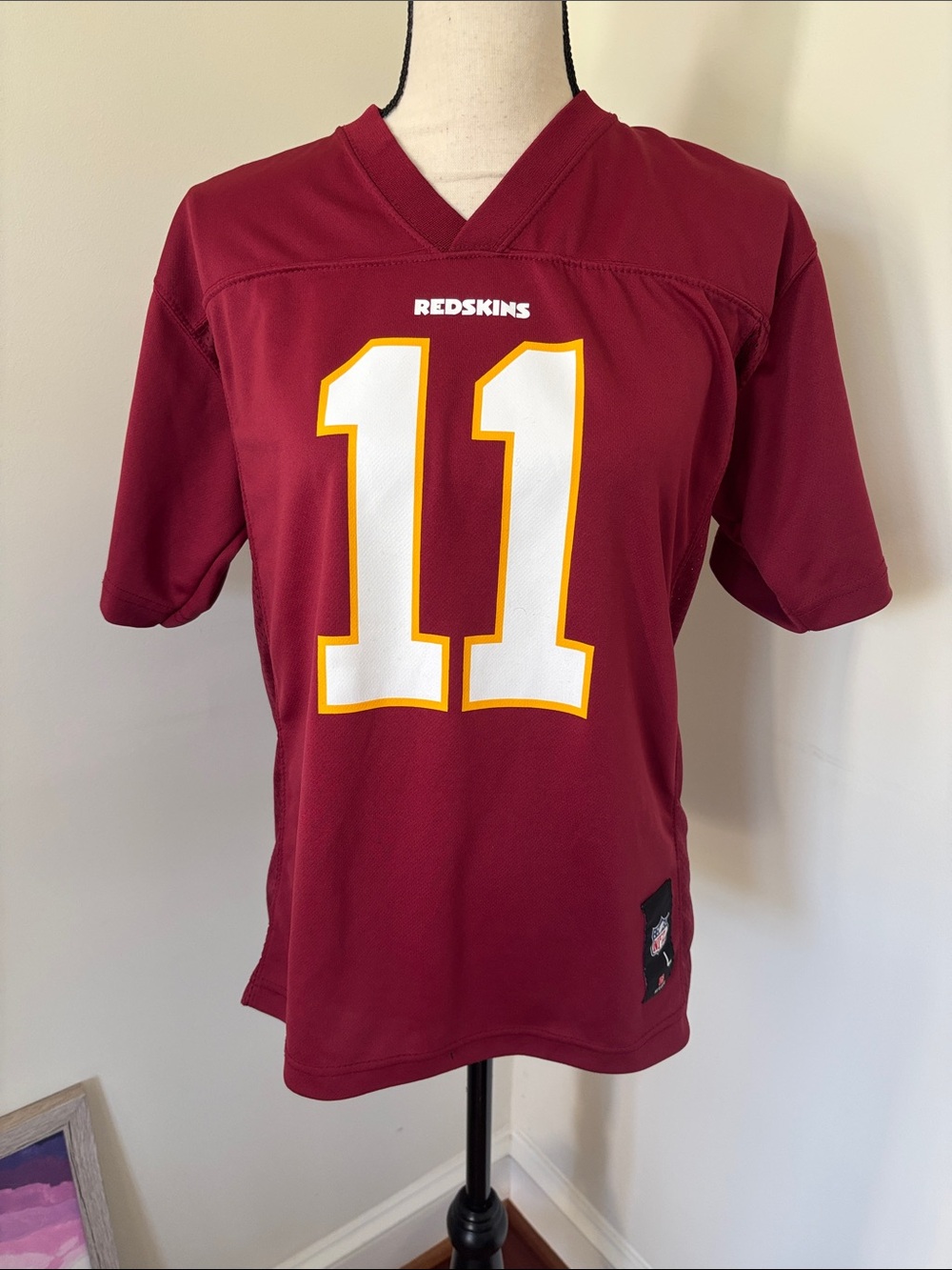 Vintage Redskins Kids Burgundy #11 Football Jersey Size Large 14/16